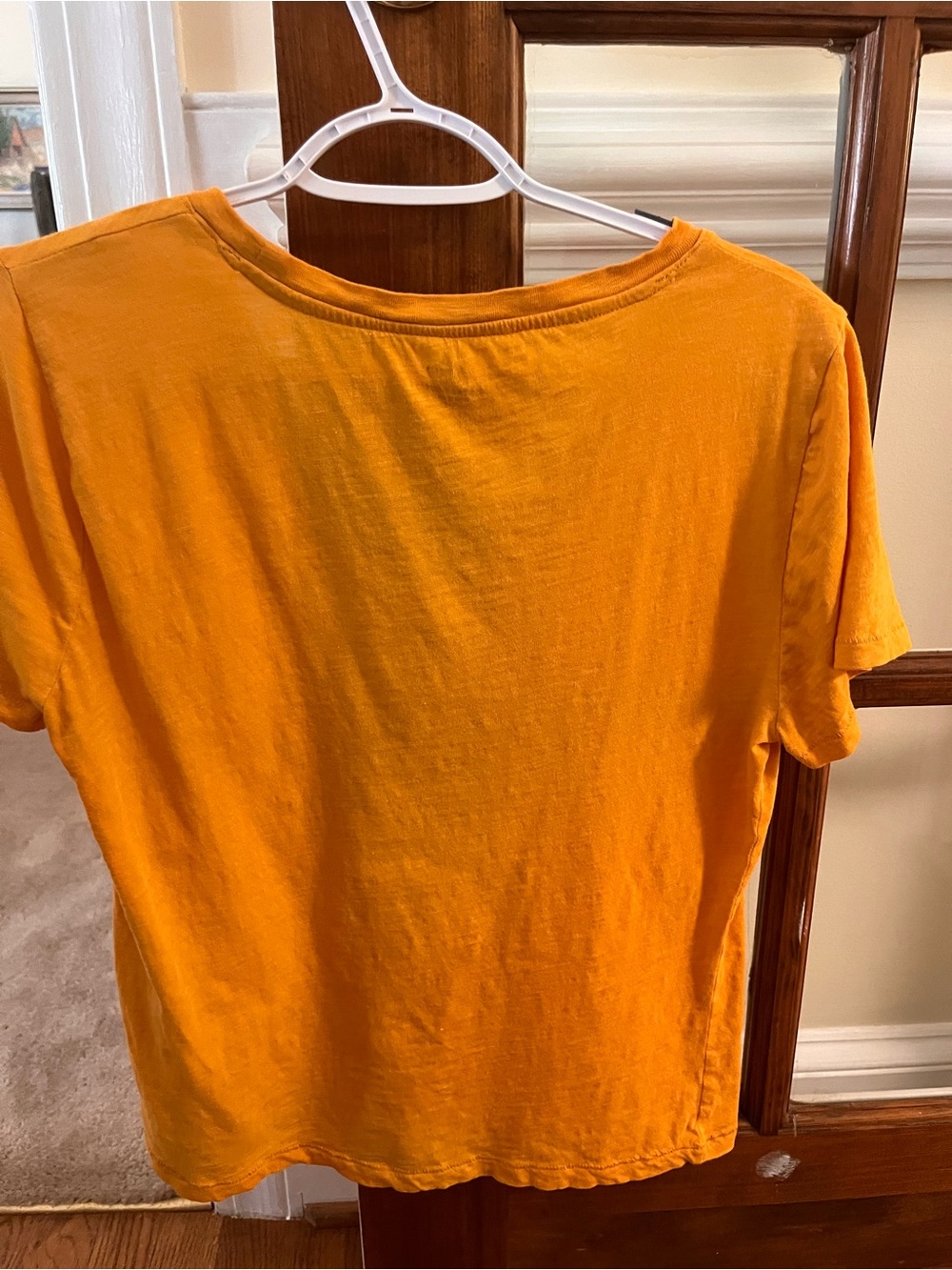 J. Crew Orange V-Neck Short Sleeve Tee - Picture 2 of 6